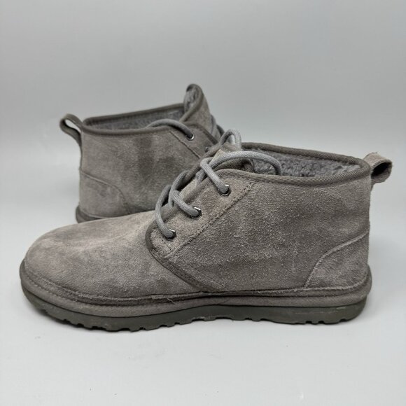 UGG NEUMEL Charcoal SUEDE SHEEPSKIN CASUAL ANKLE MEN'S BOOTS SIZE US 10 - Picture 2 of 9